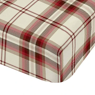 Obrázek Catherine Lansfield Kelso Hometextiles, Bedlinen, Fitted Sheet, Cotton, Red, 200x180x1 cm