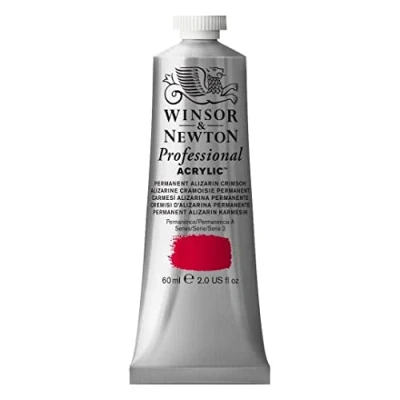 Obrázek Winsor &amp; Newton 2320466 profesionální akrylová barva v umělecké kvalitě, vysoká brilantnost barev a krycí síla, archivní kvalita, 60 ml tuba permanentní alizarin karmín