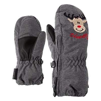 Obrázek Ziener Baby LE Zoo MINIS glove lyžařské rukavice / zimní sporty teplé, prodyšné, šedé (tmavě melanžové černé), 80 cm
