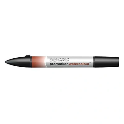 Obrázek Winsor &amp; Newton 0201061 akvarelové zvýrazňovače 2 hroty, štětec a jemný hrot, stálý na světle, vysoce pigmentované barvy pro kaligrafii, kresby červená vypalovaná