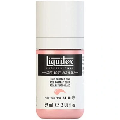 Obrázek Liquitex 1959810 profesionální akrylová barva Soft Body umělecká v krémové krycí konzistenci, vysoká pigmentace, stálobarevná a odolná proti stárnutí, 59 ml láhev růžová světlá