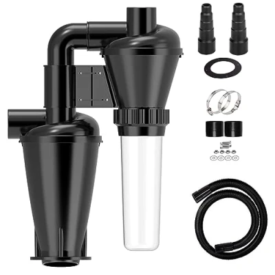Obrázek Dvojitá filtrace a cyklónový sběrač prachu pro zpracování dřeva DIY s 50 mm/2&quot; Turbolader filtr Shop Vakuum přírubou sbírka (kompletní (dual))