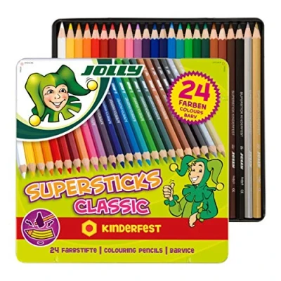 Obrázek JOLLY pastelky Supersticks dětské slavnosti nerozbitné a netoxické Made in Austria 24 tužek