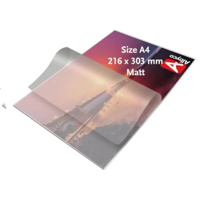 Obrázek Albyco laminovací fólie, kapsy formát A4, 216 x 303 mm tloušťka 2 80 (160) mikronů matná 100 kusů průhledná