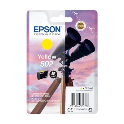 Obrázek Epson Originální 502 inkoust dalekohled Singlepack žlutý Standard, XP 5100 5105 5150 5155 WF 2860DWF 2865DWF 2880DWF 2885DWF, ReadyPrint Flex tarify