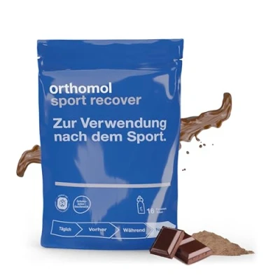 Obrázek Orthomol Sport recover Regenerace po vytrvalostní sportu proteinový prášek s BCAA a zinkem čokoládová příchuť, 16 ks. Denní porce