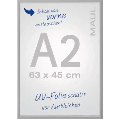 Obrázek Maul Skládací rám MAULstandard A2 rámeček na plakáty, reklamní materiály a fotografie robustní s 25mm hliníkovým profilem montáž možná výšku i šířku stříbrný 6604208