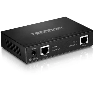 Obrázek TRENDnet TPE E110 Gigabit PoE+ Extender/zesilovač, jednoduchý port PoE, Power over Ethernet, 802.3af, 802.3at, 10/100/1000 Mbps