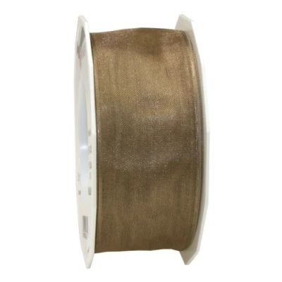 Obrázek PRÄSENT Pásek s drátěnou hranou, šedohnědá, 25 m role 40 mm