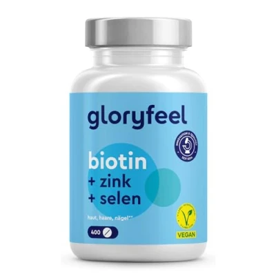Obrázek Biotin + zinek selen 400 tablet (13 měsíců) vitamíny pro pokožku, vlasy a nehty* vysoce biologicky dostupné 100% veganské, laboratorně testováno vyrobeno bez přísad v Německu