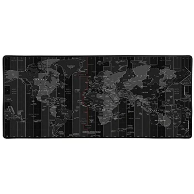 Obrázek Silent Monsters podložka pod myš XXL 900 x 400 mm velká mapa světa černá prošitý okraj, protiskluzová &amp; tichá, Gaming Office Homeoffice klávesnice 90 40 cm Mouse Pad Mat