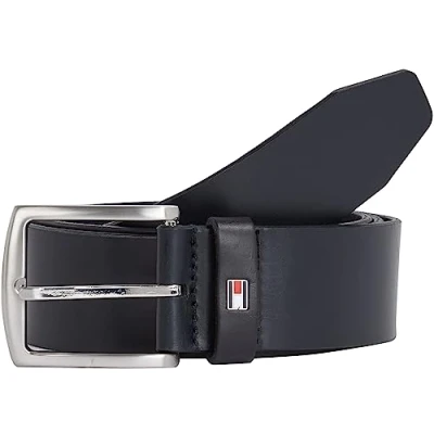 Obrázek Tommy Hilfiger Pánský pásek New Denton Belt 4. 0 kožený pásek, Modrá (midnight)