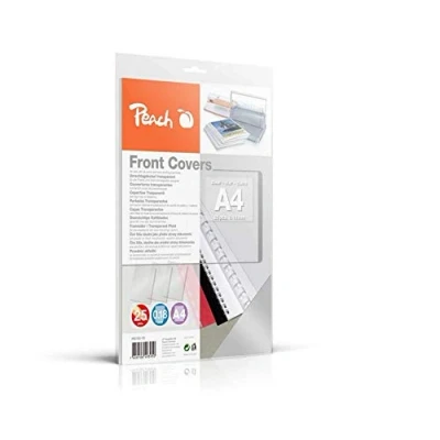 Obrázek Peach PB100 15 průhledné titulní listy průhledné, 0,18 mm, A4, 25 listů, bezbarvé
