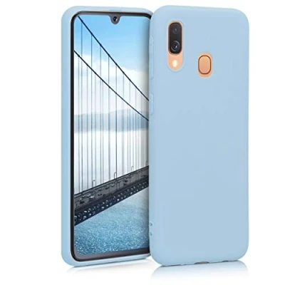 Obrázek kwmobile pouzdro kompatibilní se Samsung Galaxy A40 měkké TPU silikonové vhodné pro bezdrátové nabíjení světle modrá matná