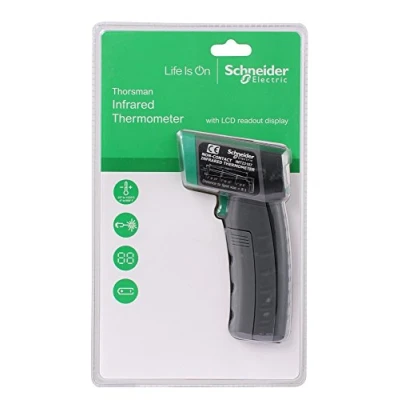 Obrázek Schneider Electric Thorsman IR Thermometer für präzise berührungslose Oberflächenmessungen von 20C bis 520C mit hintergrundbeleuchtetem LCD Display, Batterie 9V, IMT23207