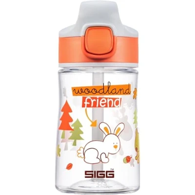 Obrázek SIGG Tritanová láhev na pití pro děti Miracle Woodland s brčkem zabezpečená proti vytečení vhodná do myčky mikrovlnné trouby odolná poškrábání bez BPA škola &amp;