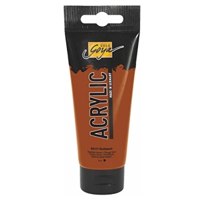 Obrázek KREUL 84111 Solo Goya Acrylic, 100ml tuba v červenohnědé, krémově mnohostranně použitelná akrylová barva ve studijní kvalitě, na bázi vody, rychle a matně schnoucí, dobře krycí, vodotěsná