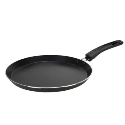 Obrázek Crealys 506660, Aquilon Crêpepfanne, Durchmesser 24 cm, aus Aluminium, schwarze Antihaftbeschichtung, ohne PFOA, schwarzer Thermogriff, für alle Herdarten außer Induktion