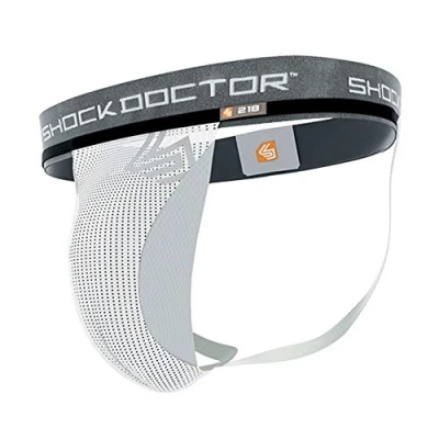 Obrázek Shock Doctor ShockDoctor Pánská hluboká ochrana Suspensorium taška bez košíčku, bílá, XL