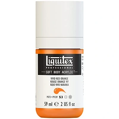 Obrázek Liquitex 1959620 Professional akrylová barva Soft Body umělecká v krémově krycí konzistenci, vysoká pigmentace, světlostálá a odolná proti stárnutí, 59ml láhev oranžovo červená, živá