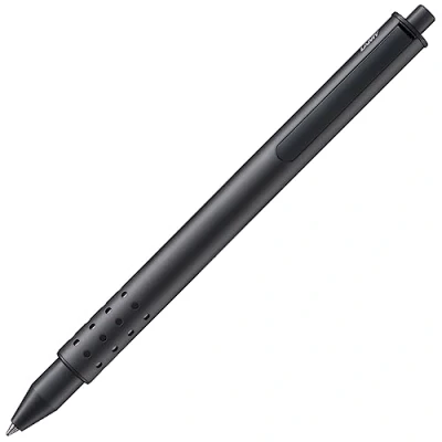 Obrázek Lamy swift black kuličkové pero jednoduché s plynulým citem pro psaní robustní kryt z ušlechtilé oceli a v šířce linky B náplní do inkoustového rolleru M 66 modré barvě