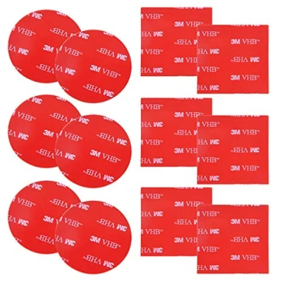 Obrázek DanziX 12 Stück Doppelseitiges Klebeband, 3M VHB Hitzebeständig Klebepads Doppelseitig,Dashboard Pad Mounting Disk Adhesive Replacement für Armaturenbrett Kamera Windschutzscheibe GPS Dash Cam
