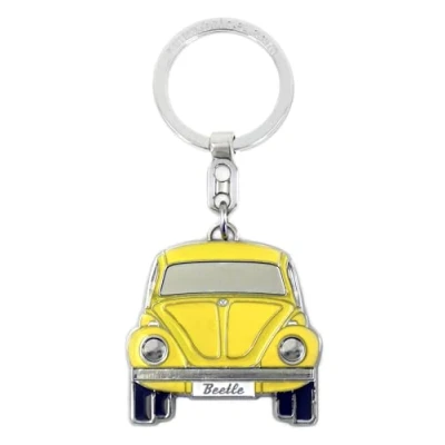 Obrázek BRISA VW Collection Volkswagen Emaillierter Metall Schlüssel Anhänger Ring Schlüsselbund Accessoire Keyholder im Käfer/Beetle Design (Front/Gelb)