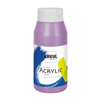 Obrázek KREUL 17043 Solo Goya Triton akrylová barva šeříková, 750ml láhev, rychle a matně schnoucí, na vodní bázi, ve studiové kvalitě, mnohostranně použitelná, dobře krycí vydatná