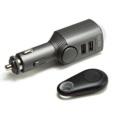 Obrázek Technaxx TX 100 Auto, karavan, alarm člunu/mobilní mini s detekcí pohybu + dálkové ovládání a nabíječka do auta 2x USB, 6 dní standby, 110db zvuk pro odstrašení