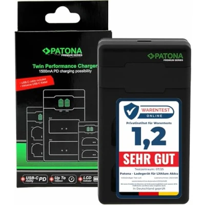 Obrázek PATONA DMW BLK22 BLF19 PD Performance Nabíječka baterií (max. 1500 mA), USB C Mini Dual LCD kompatibilní s PD/QC (161942)