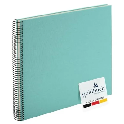 Obrázek goldbuch 25607 spirálové album Bella Vista, fotoalbum 35 x 30 cm, se 40 bílými stránkami, vzpomínkové ze lnu, fotokniha pro obrázky a fotografie k nalepení, aqua