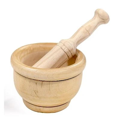 Obrázek Fackelmann Hand für Majar, Saucen und Alioli, Zerkleinern von Gewürzen, Knoblauch Dressings, aus Birkenholz, Ø 14 x 10 cm Griff 3,5 20 cm, 1 Stück Mörser, Naturholz,