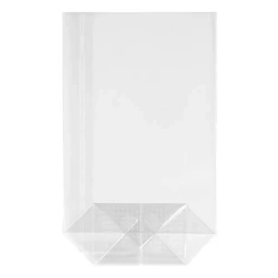 Obrázek HEKU Balení 100 ks transparentních sáčků se dnem 300 x 180 75 mm I stabilní křížové dno pevný polypropylenový materiál ideální pro sladkosti a vlastnoručně upečená cukroví