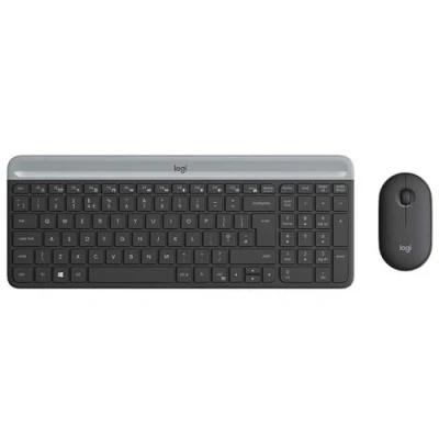 Obrázek Logitech MK470 Slim Combo sada bezdrátové myši s klávesnicí, 2,4 GHz spojení přes nano USB přijímač, dosah 10 m, výdrž baterie 18 měsíců, PC/notebook, německé rozložení QWERTZ grafitová