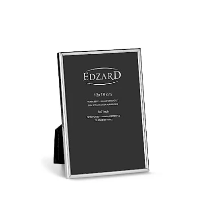Obrázek EDZARD fotorámeček Janov na fotografii 13 x 18 cm, ušlechtile postříbřený, chráněný proti zčernání, se sametovou zadní částí, vč. 2 závěsů, k postavení a zavěšení