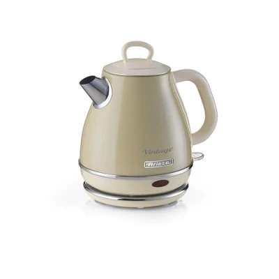 Obrázek Ariete Vintage Wasserkocher 2868, Retro Elektrischer mit Kabellosem 360 Sockel, Abschaltautomatik, 1 L Fassungsvermögen, Edelstahl, 1600W, Beige