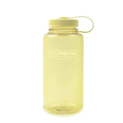 Obrázek Nalgene Monochromatická láhev na vodu, bez BPA, recyklovaná, pro cestování s batohem, turistiku, fitness studio, nerozbitná opakovaně použitelná láhev, 907 ml, máslo