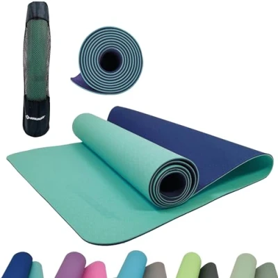 Obrázek Schildkröt Fitness podložka na jógu Bicolor, bez PVC, dvoubarevná jógu, volitelná, kvalitně strukturovaný povrch, velmi protiskluzová, 180 x 61 0,4 cm, v tašce