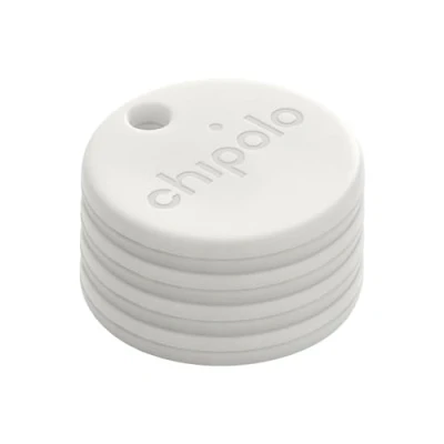Obrázek Chipolo One Point balení 4 ks hledač klíčů, Bluetooth tracker pro klíče, taška funguje s mým přístrojem hledání aplikace Google (pouze Android) (špinavá bílá)