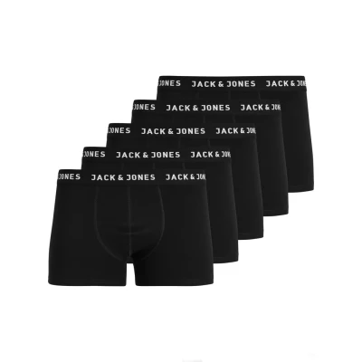 Obrázek Jack &amp; Jones Jachuey Trunks 5 PACK Úzké boxerky, Muži, Velikost: Large, Black
