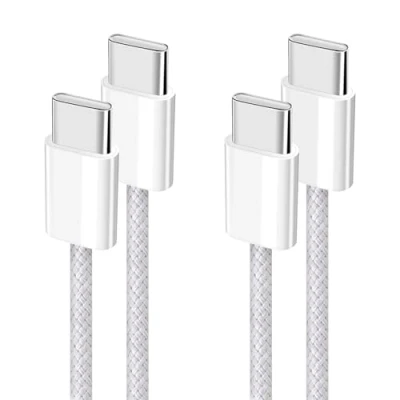 Obrázek YISH kabel USB C na C: [2 kusy 1 M+1M] 60 W rychlonabíjecí PD typ nabíjecí Nylon datový Pro iPhone 16 15 Max Samsung Galaxy S24 S23 iPad Sony MacBook Pro/Air