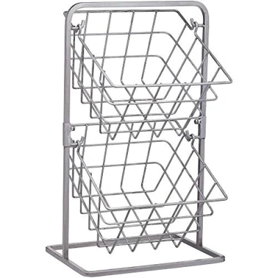 Obrázek Industrial Kitchen Vintage Style Tiered Wire Storage Baskets 25 x 22 41 cm (10 8,5 16) šedá