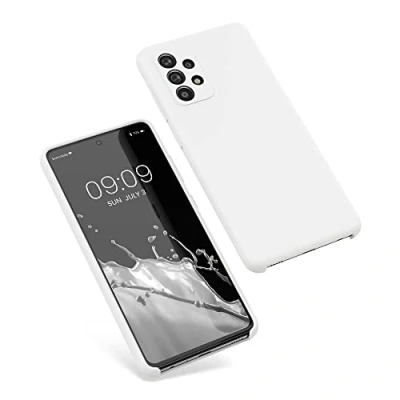 Obrázek kwmobile pouzdro kompatibilní se Samsung Galaxy A52 / 5G A52s silikonové na mobil měkký povrch bezdrátové nabíjení bílé matné
