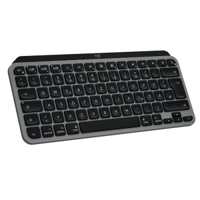 Obrázek Logitech MX Keys Mini for Mac minimalistická bezdrátová klávesnice pro MacBook Pro, Air, iMac, iPad, Bluetooth, tlačítka s podsvícením, USB C, plynulé psaní, deu qwertz šedá