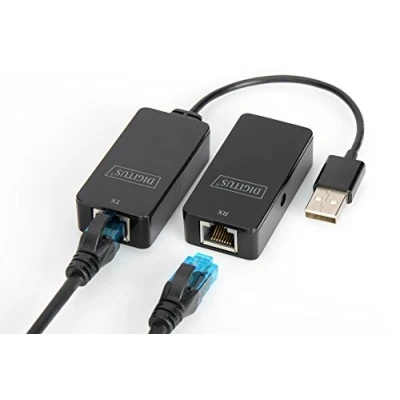 Obrázek DIGITUS USB prodlužovací kabel dosah 50 m 2. 0 UTP, STP &amp; S FTP síťový od Cat 5 Plug Play černý