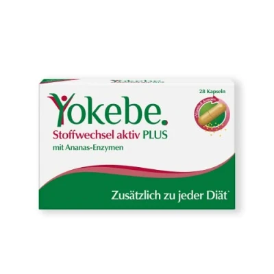 Obrázek Yokebe Aktivní metabolismus plus metabolické kapsle s komplexem vitaminu B a kvalitními ananasovými enzymy na podporu stravy 28 kapslí po 0,2 g = 5,6