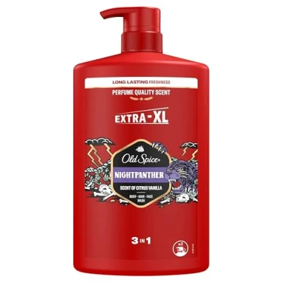 Obrázek Old Spice Nightpanther 3in1 Duschgel &amp; Shampoo für Männer, 1L, langanhaltender, frischer Duft in Parfümqualität, Tiefenreinigung Haare Gesicht Körper, sanftes Hautgefühl