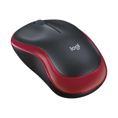 Obrázek Logitech Bezdrátová myš M185, připojení 2,4 GHz přes nano USB přijímač, optický senzor 1000 DPI, 12měsíční výdrž baterie, pro leváky a praváky, PC / Mac červená, anglické balení