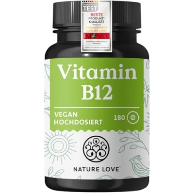 Obrázek Vitamín B12 180 tablety 500 µg v jedné tabletě obě aktivní formy (adenosylový a methylkobalamin) &amp; depotform bez syntetických přísad, vysoká dávka, veganské, laboratorně testováno