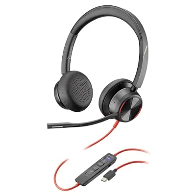 Obrázek Prémiový headset Poly Blackwire 8225 se šňůrou aktivní Noise Cancelling Hi Fi stereo spojení s PC/Mac certifikováno pro Microsoft Teams